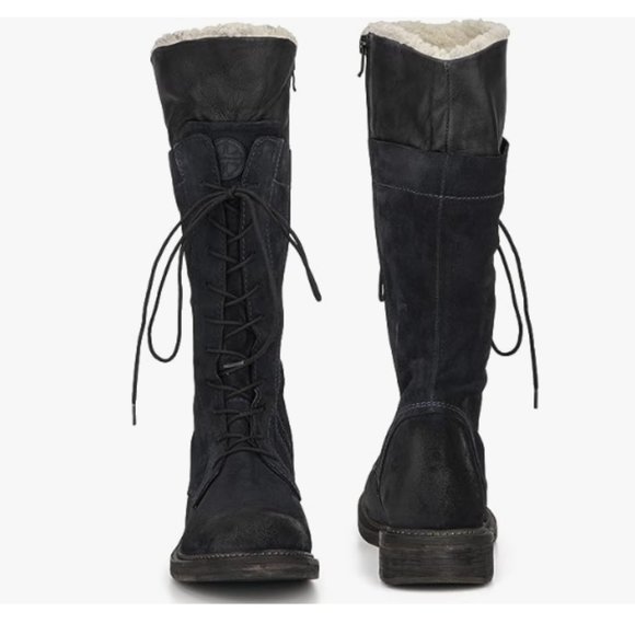 NIB VINTAGE FOUNDRY WOMEN'S KELLY MID-CALF BOOT BLUE SUEDE LACE UP SHERPA 8 - Picture 3 of 7